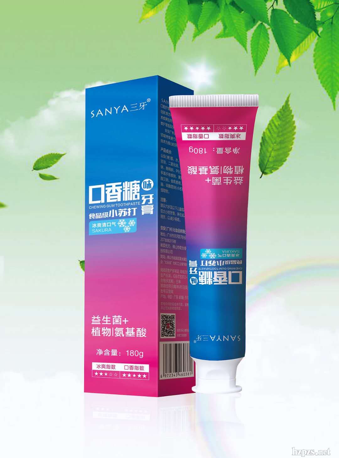 口香糖牙膏冰爽清口氣--SANYA三牙