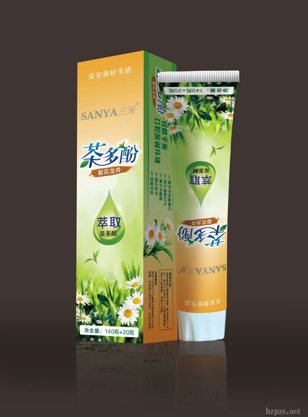 茶多酚-SANYA三牙綠茶牙膏